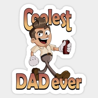 coolest DAD ever vintage cartoon illustration Sticker